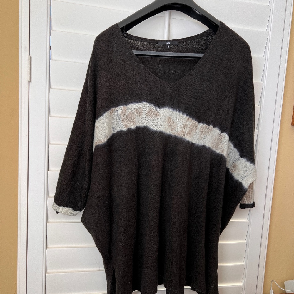 Jarbo - IRINA PONCHO IN HAND DYED SHIBORI CASHMERE - OS - NEW
